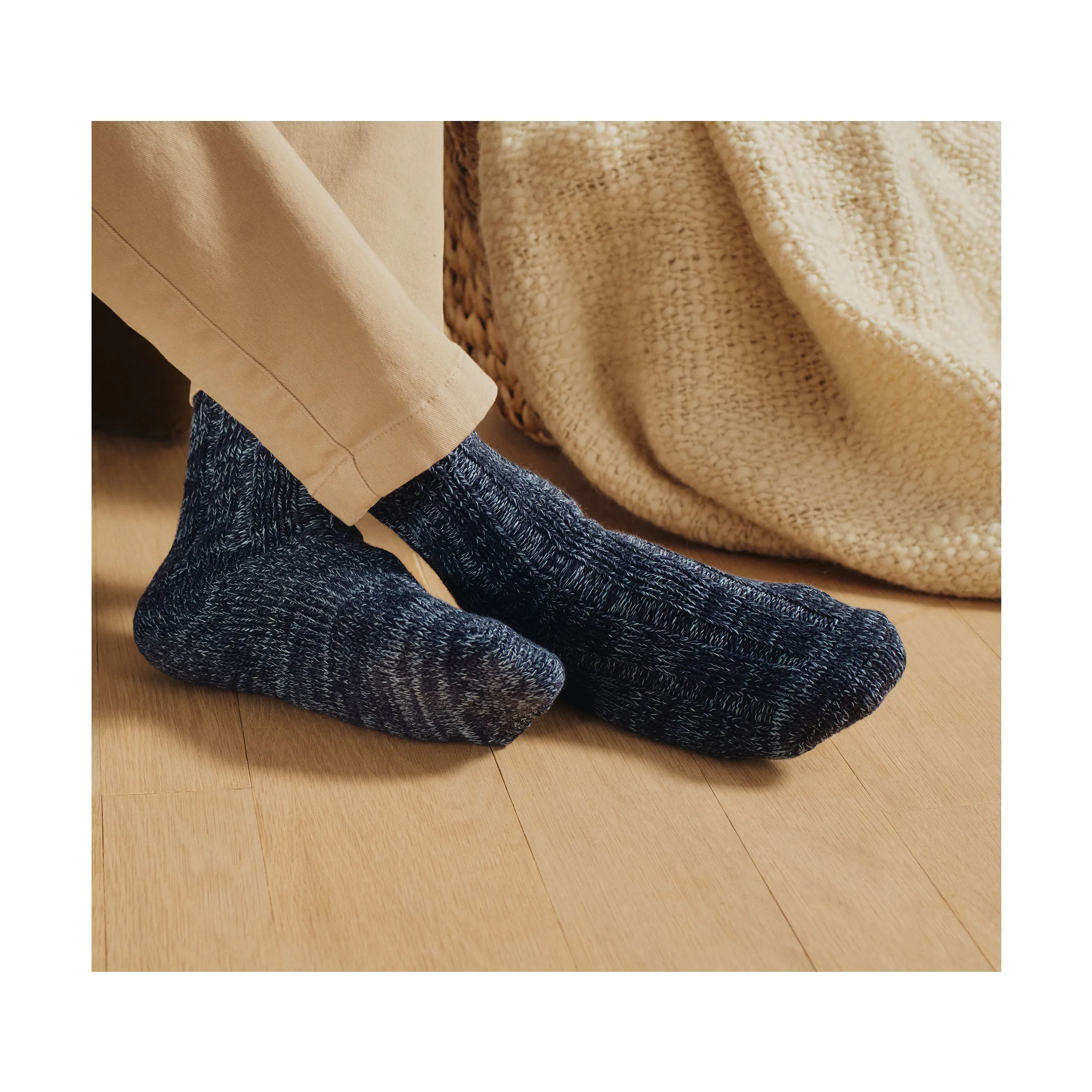 Cotton Twist Socks Men Blue