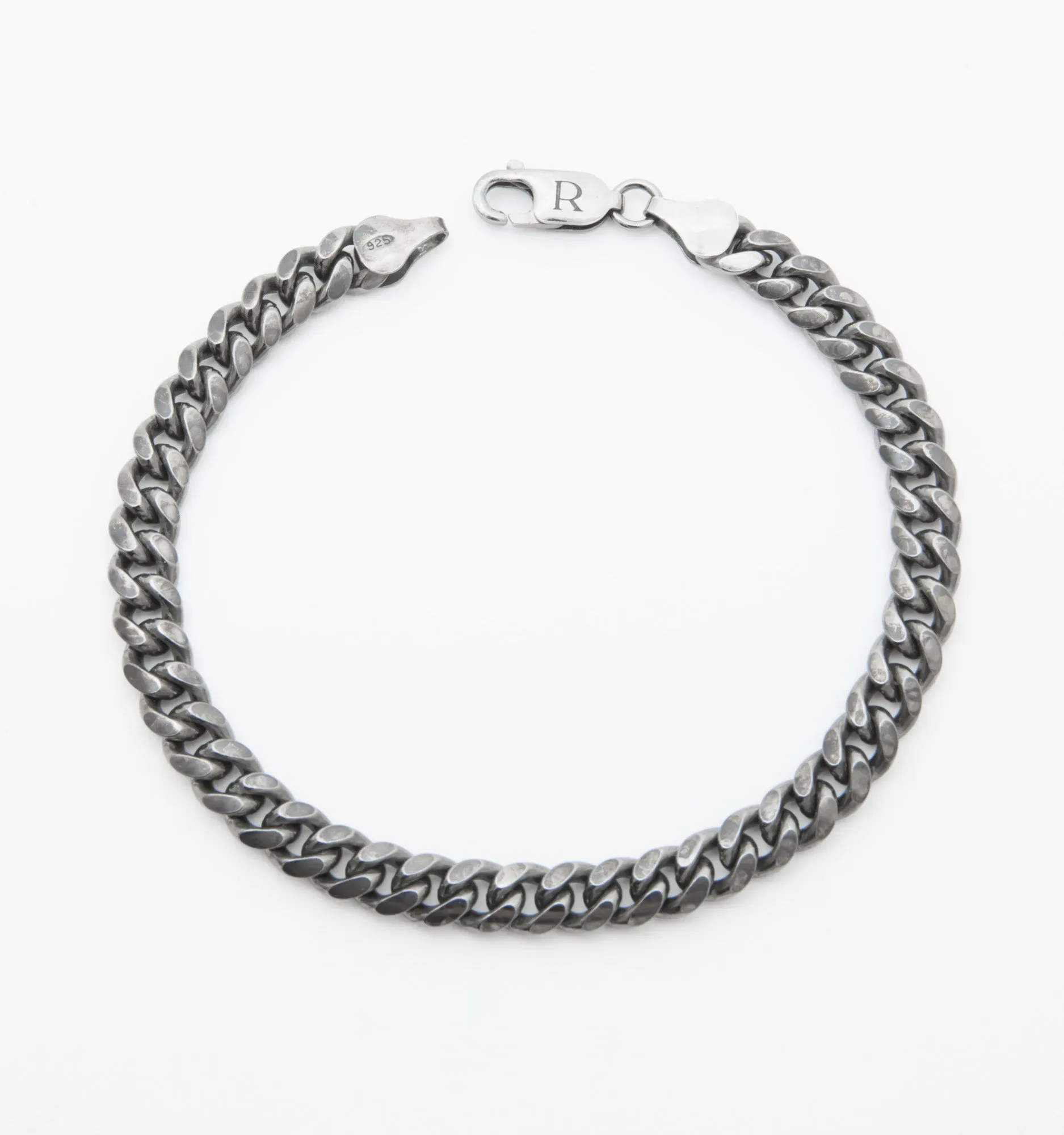 Curb Chain Bracelet in Black Rhodium