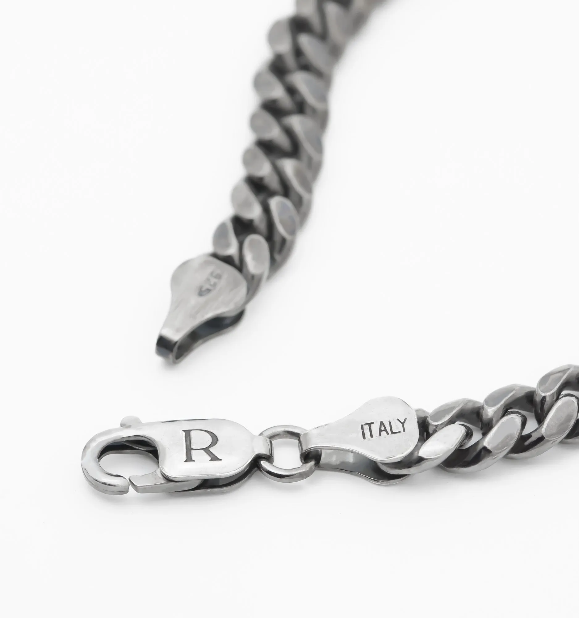 Curb Chain Bracelet in Black Rhodium