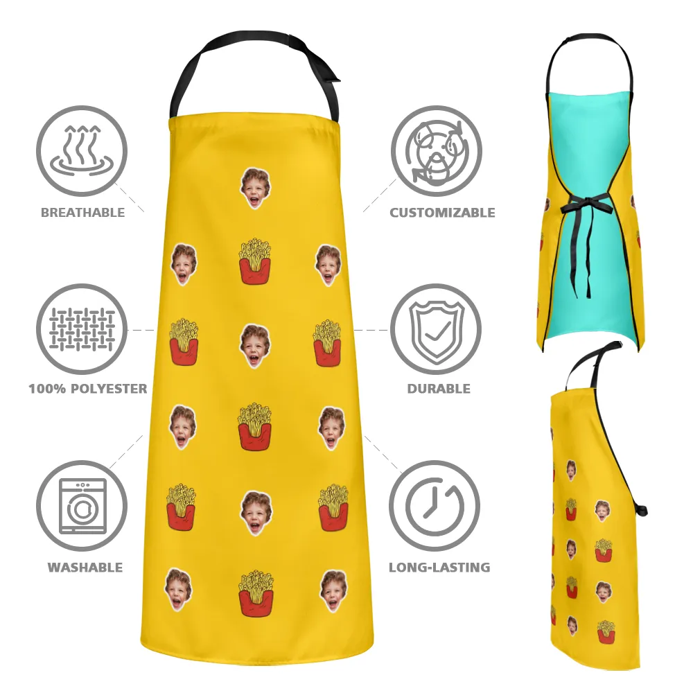 Custom Face Apron Cartoom Photo Apron - French fries