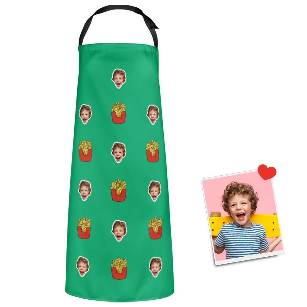 Custom Face Apron Cartoom Photo Apron - French fries