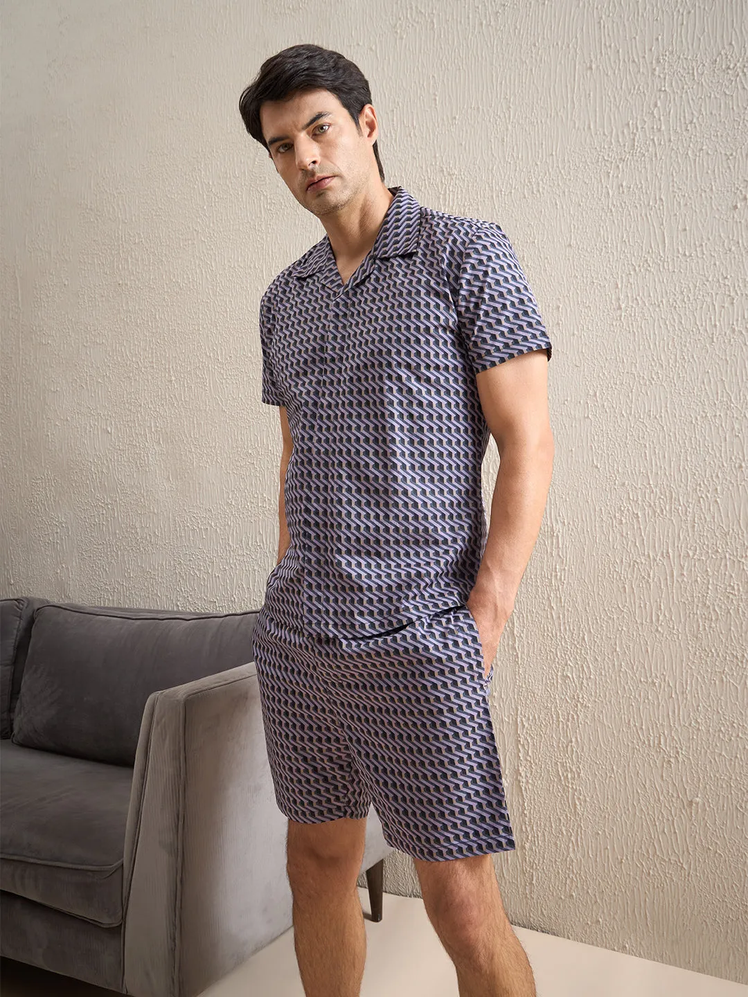 Gentlemen Printed Shorts Set