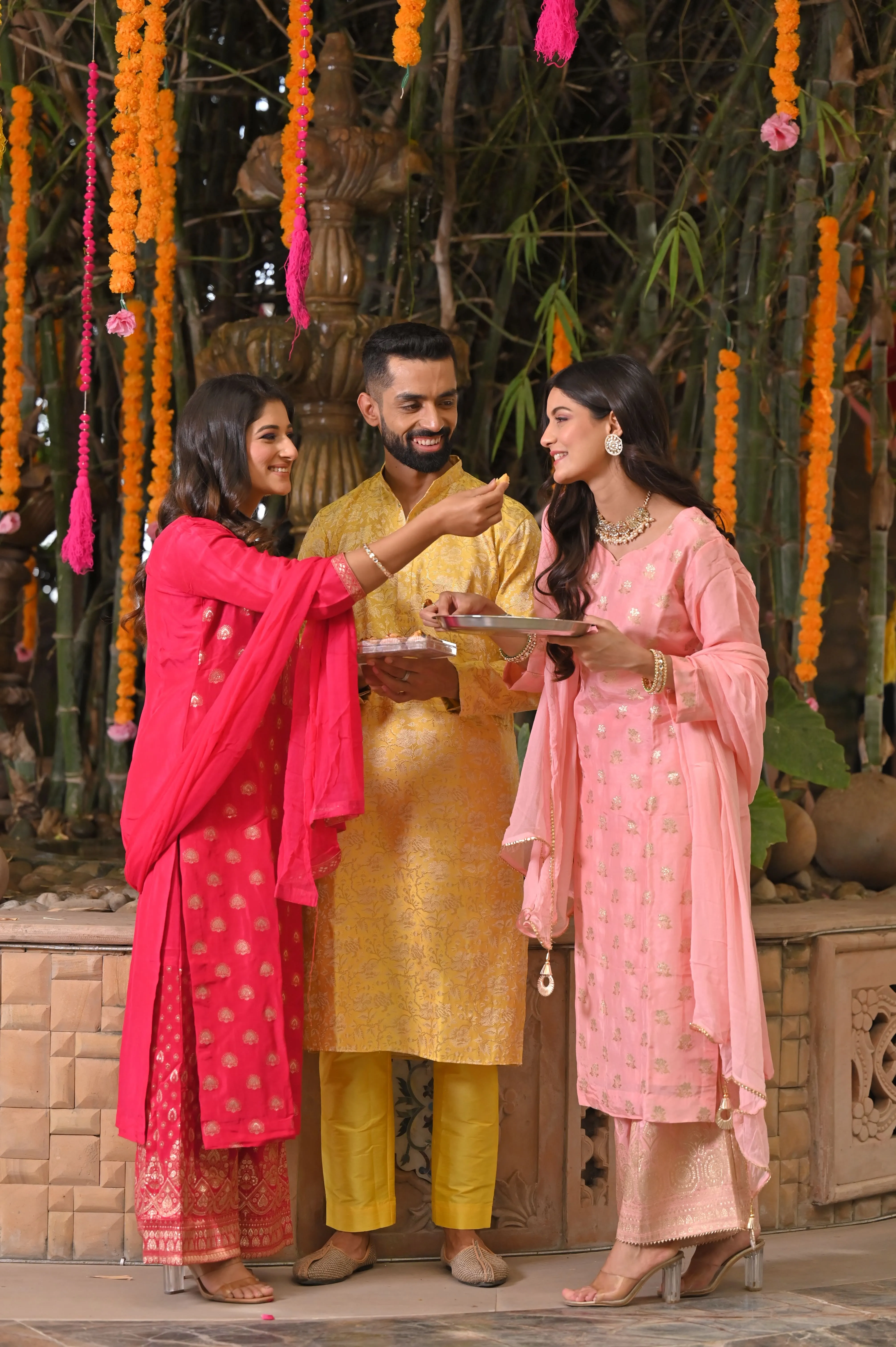 Gleaming Yellow Brocade Kurta