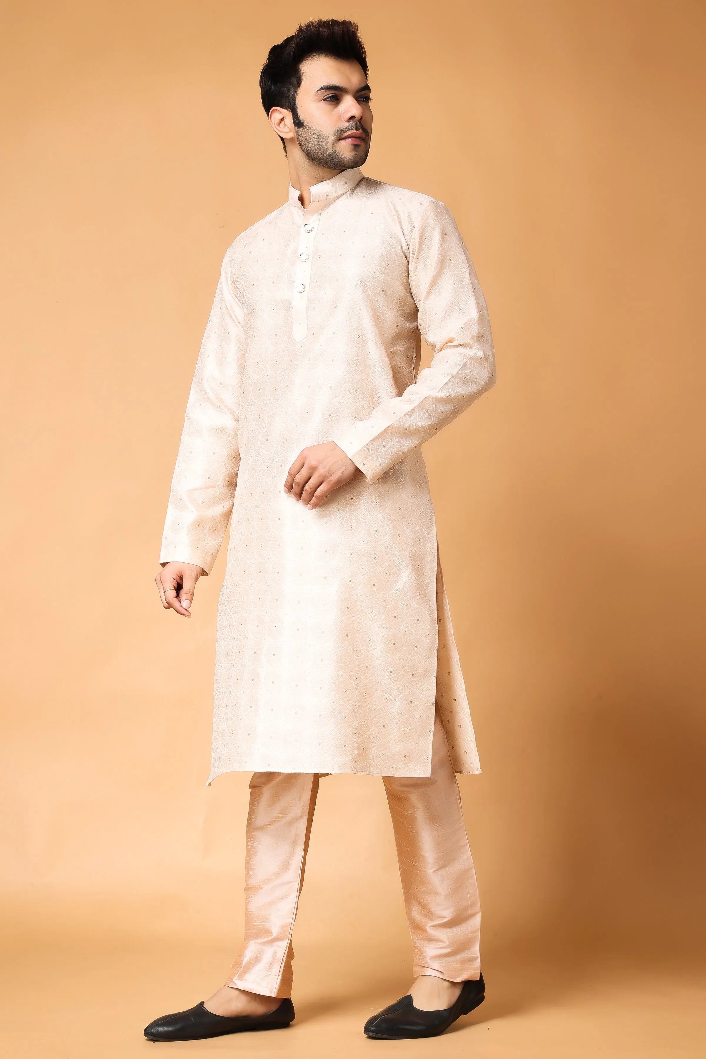 Gold Corn Embroidered Kurta