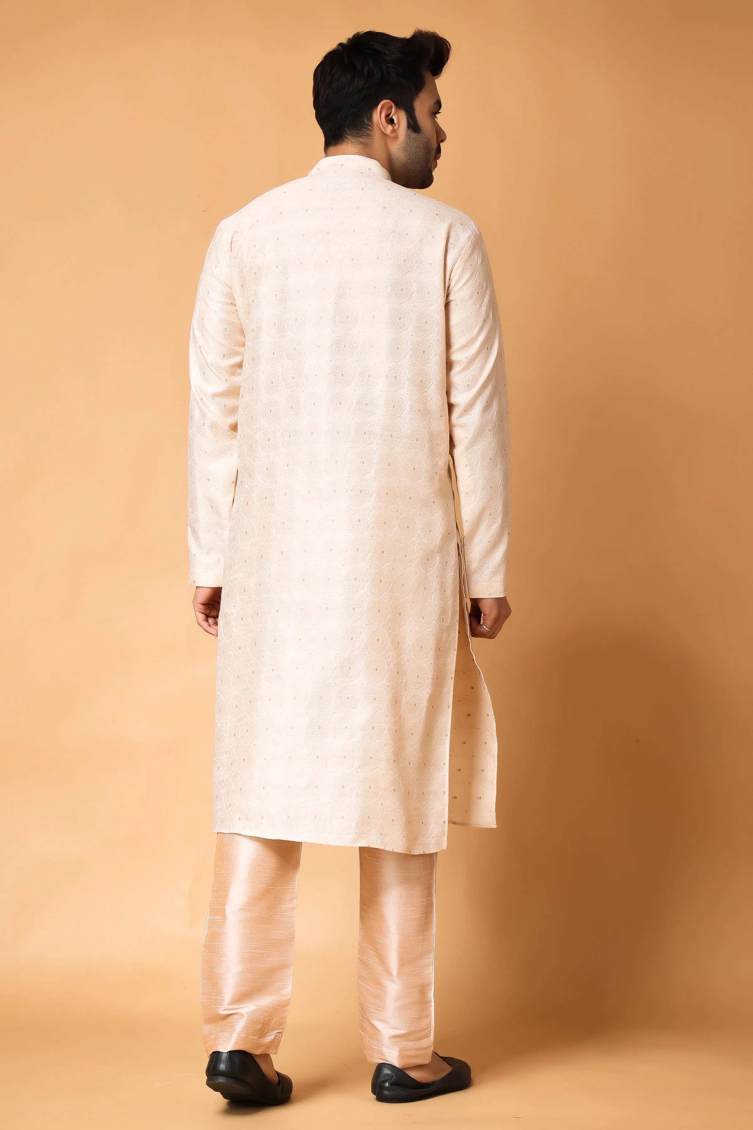 Gold Corn Embroidered Kurta