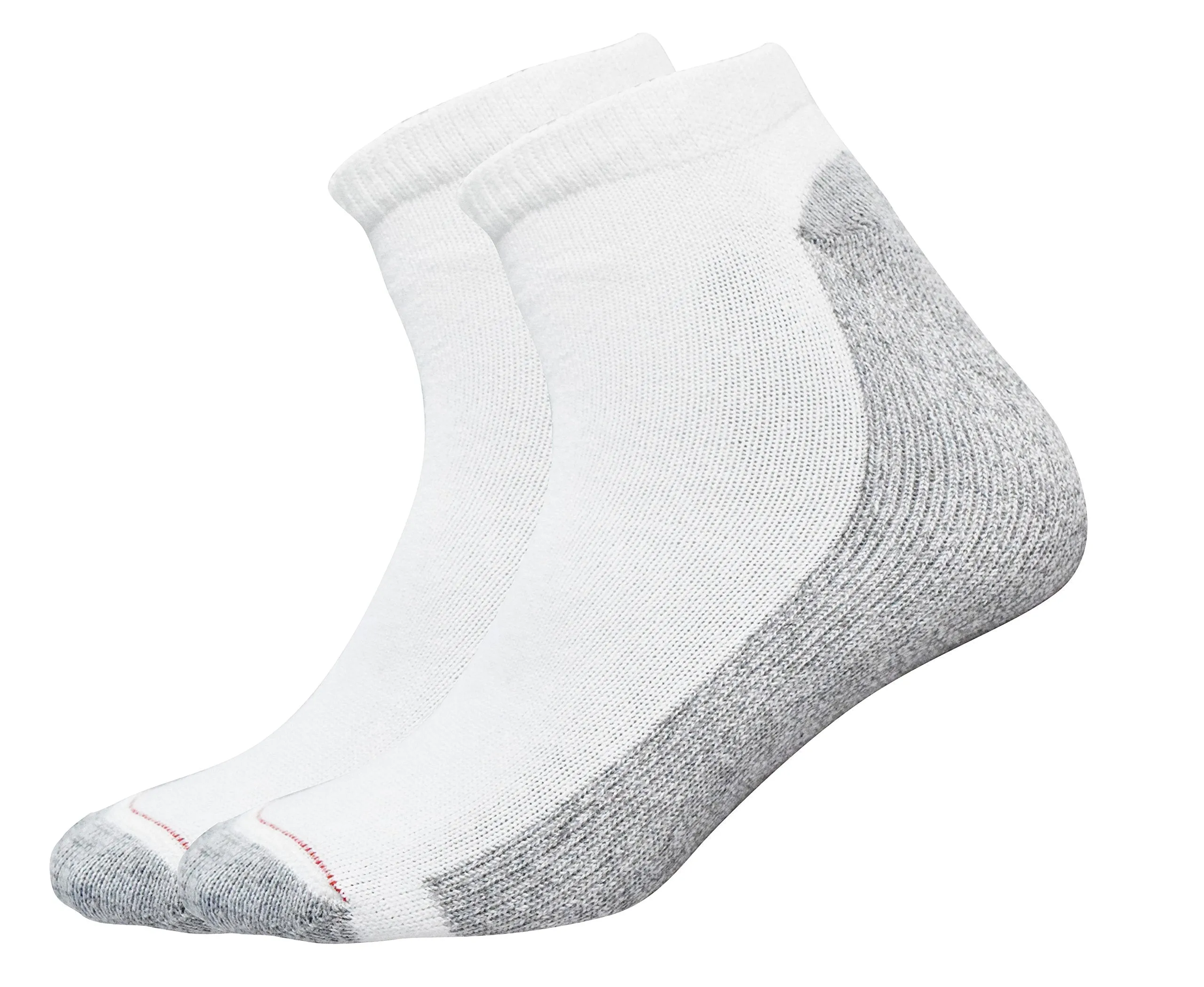 Hanes Men's Full Cushion Low Cut Value 6 pack Socks (White and Grey, Size 6-12)