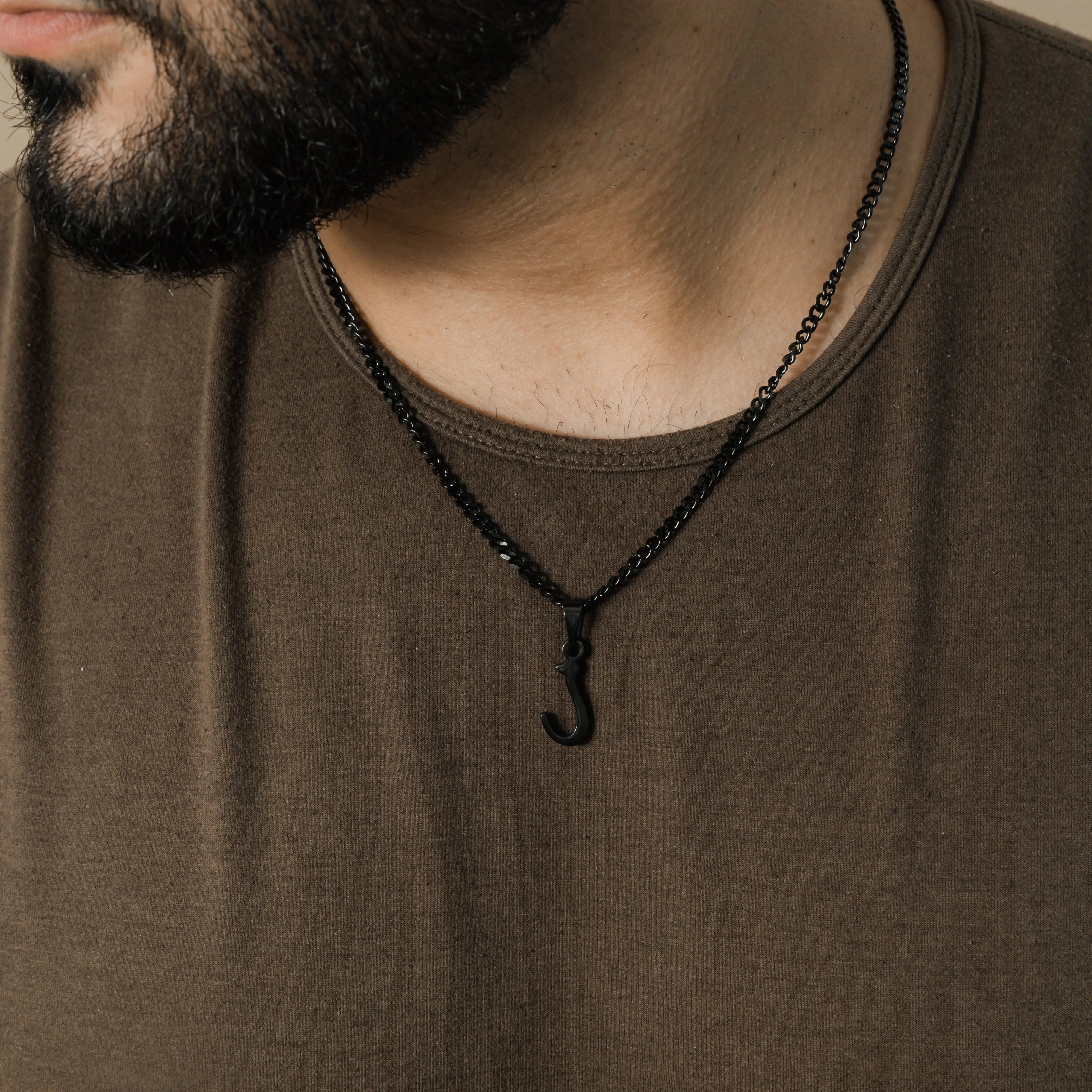 Hanging Arabic Letter Necklace | Men