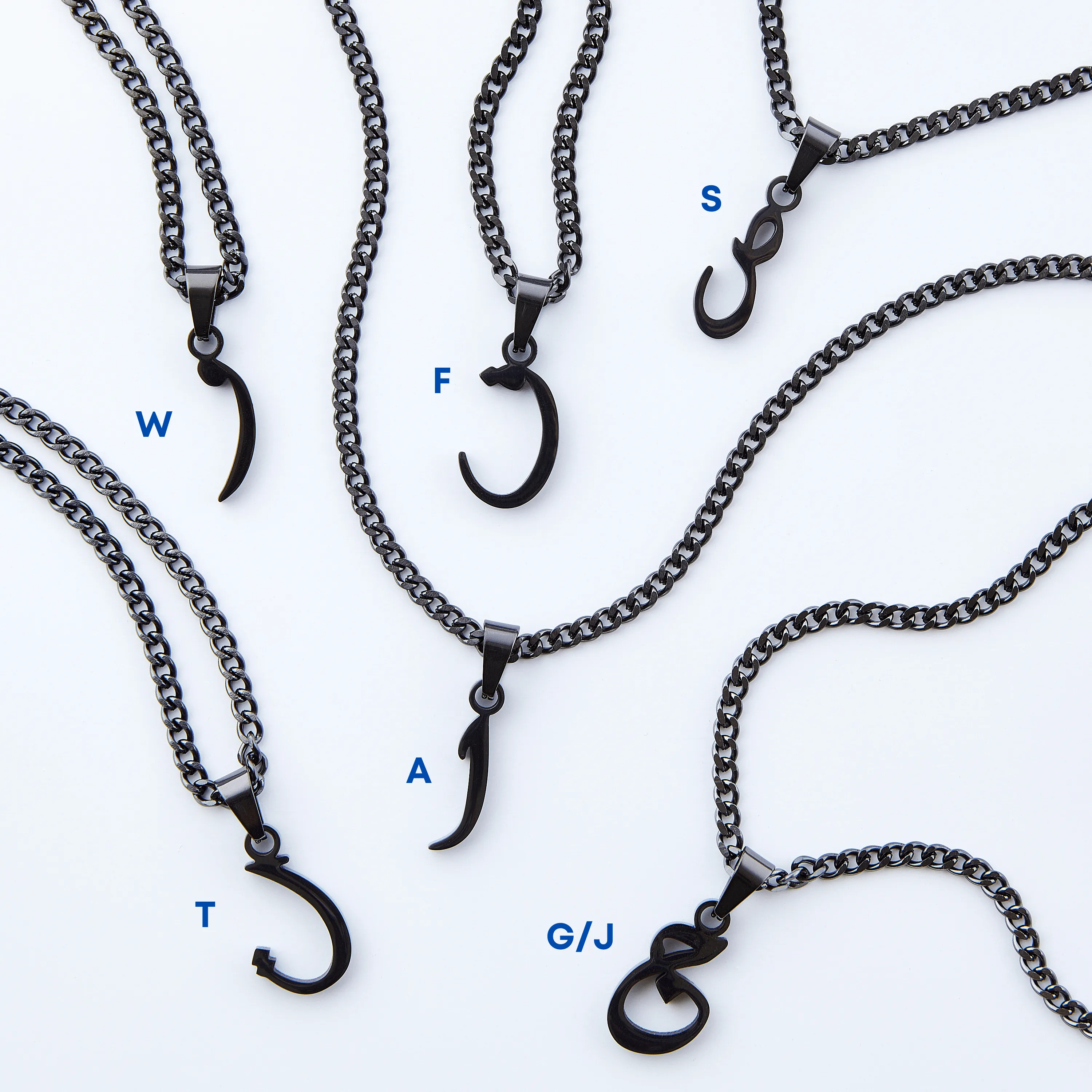 Hanging Arabic Letter Necklace | Men