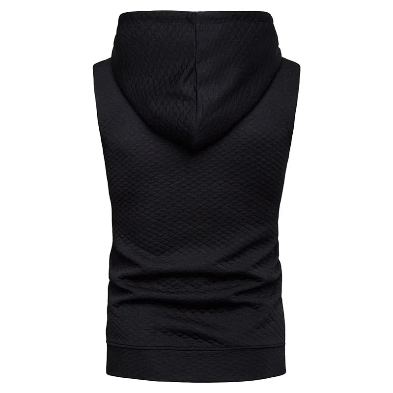 Mens Hooded Sleeveless Tank Top - Summer Bodybuilding Zipper Vest for Hip Hop Casual Wear - Slim Fit Available in XXL