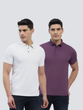 Hummel Swift Sports Polo Collar Tshirt Pack Of 2 (Lavender/White)