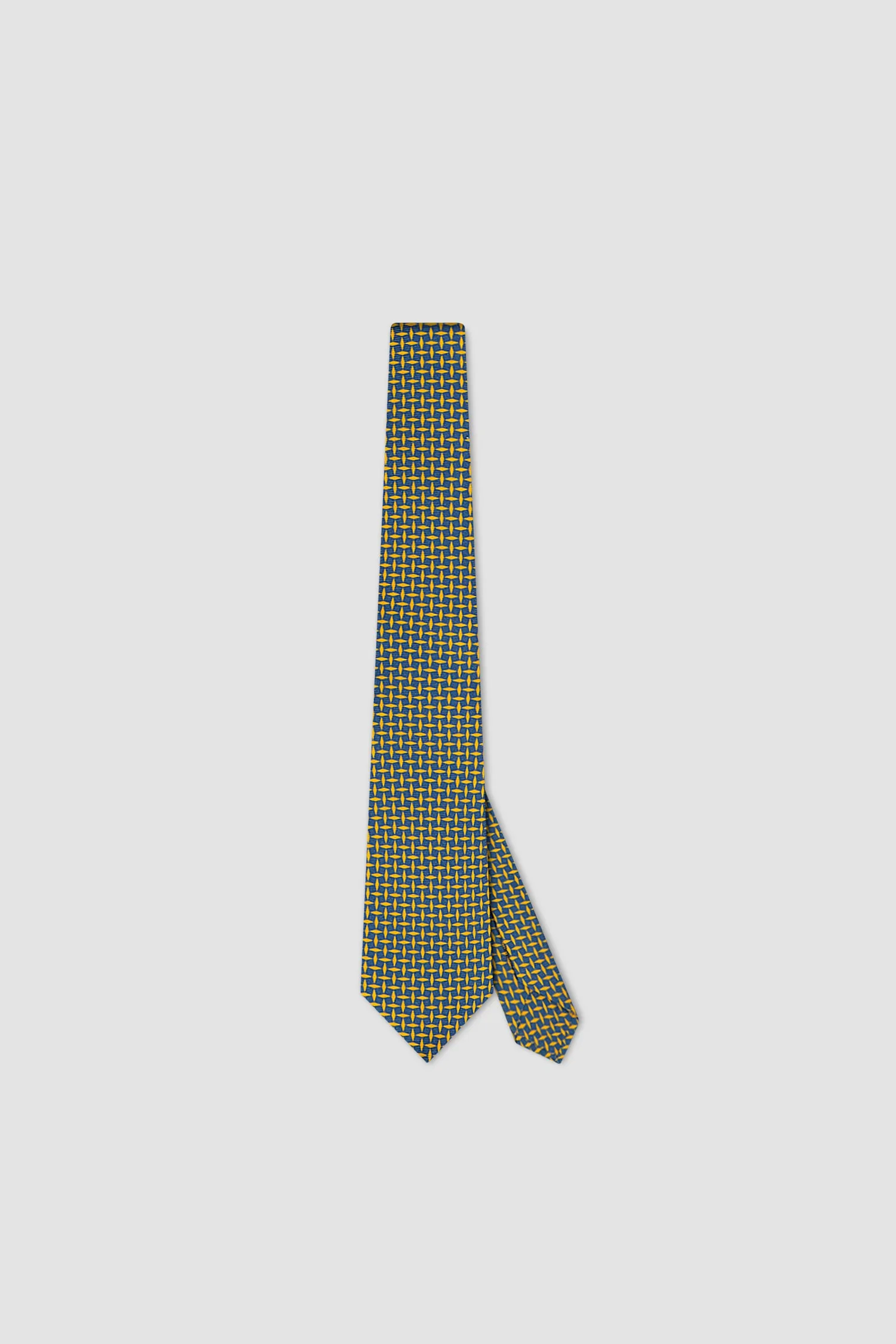 Kiton Yellow/Navy Silk Tie