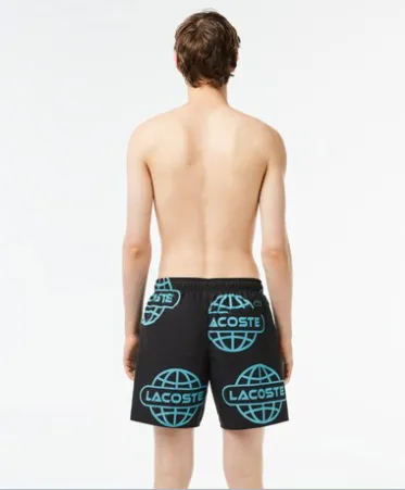 Lacoste Globe Print Swimsuit