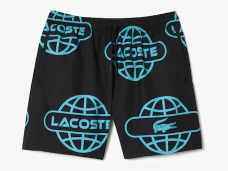 Lacoste Globe Print Swimsuit