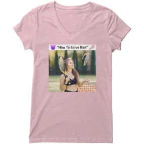 Meme T-Shirt - How To Serve Man - Woman Uses Tiny Man As Tennis Ball