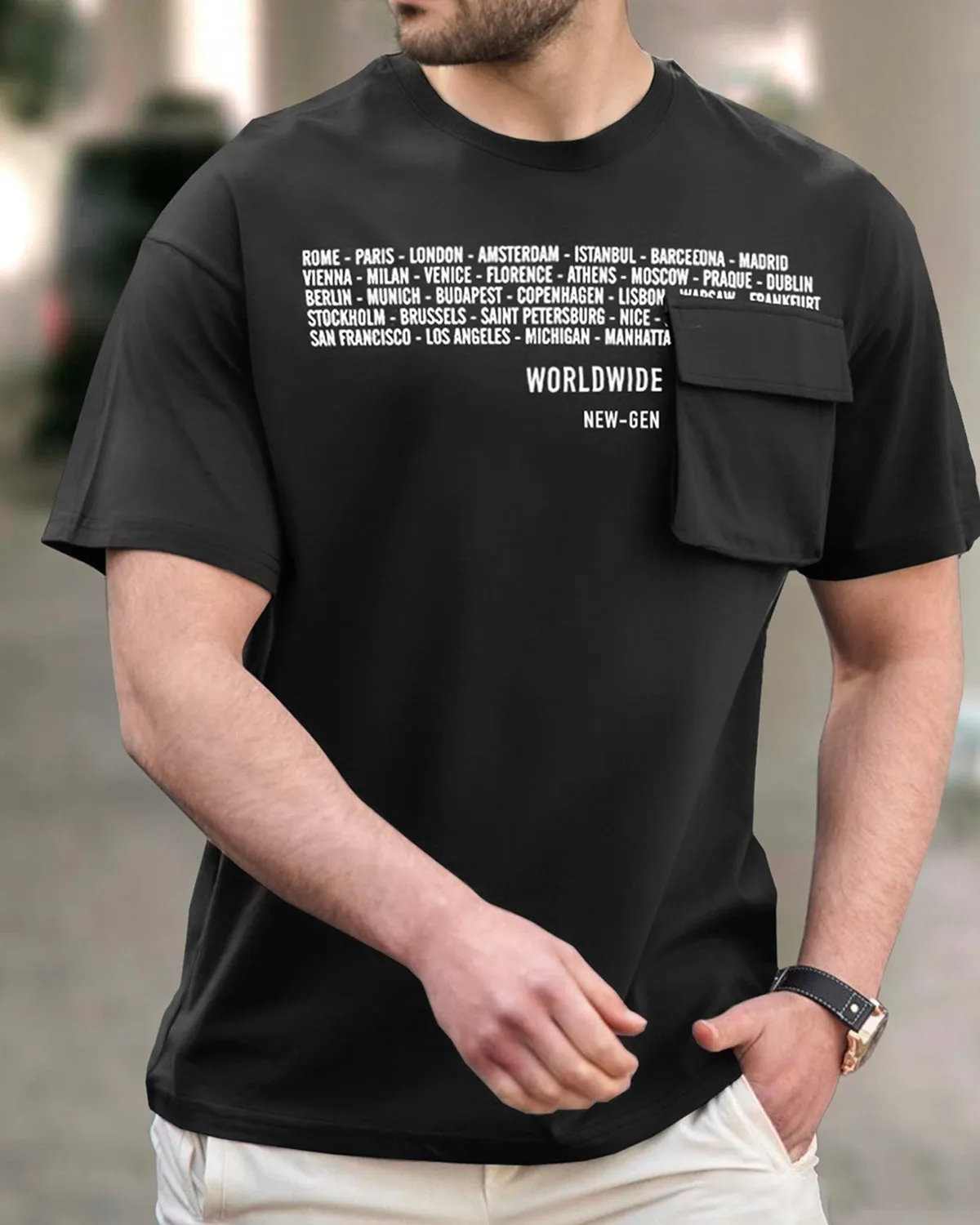 Men Black Oversized T-Shirt