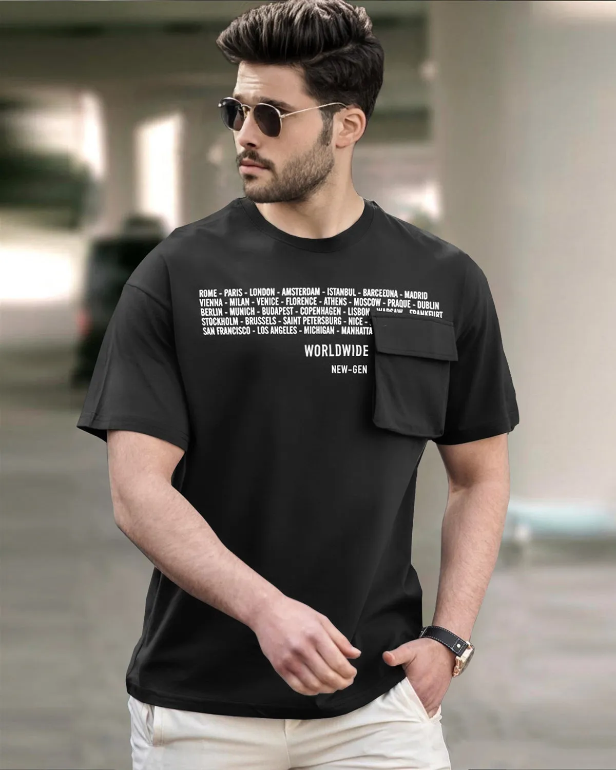 Men Black Oversized T-Shirt