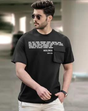 Men Black Oversized T-Shirt