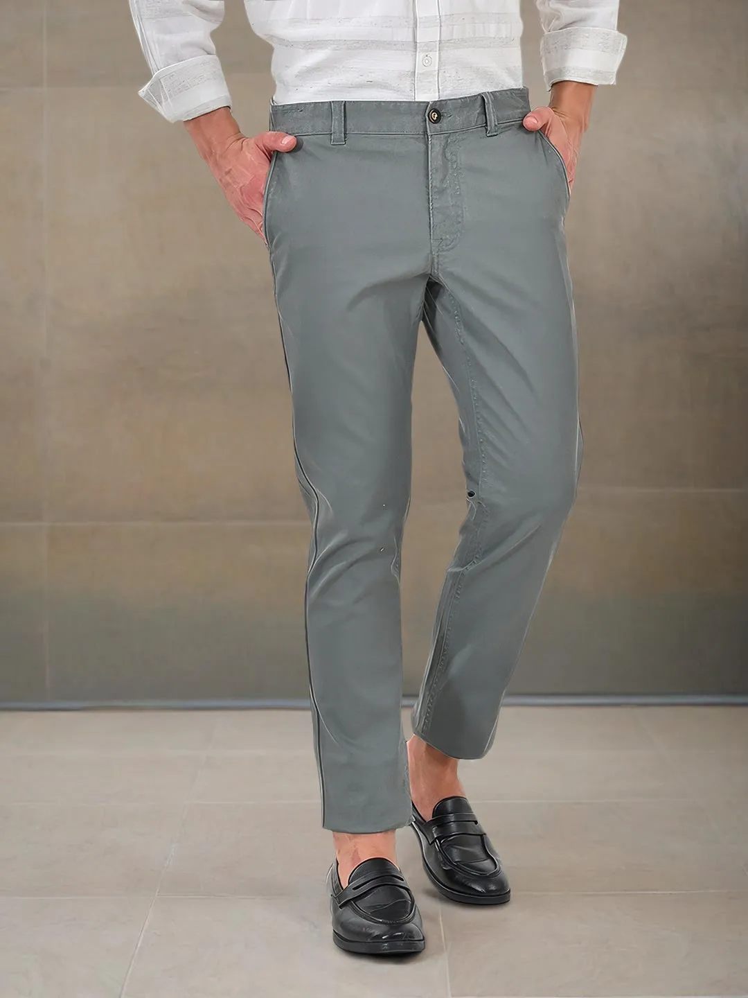 Men Brooklyn Fit Cotton Trouser