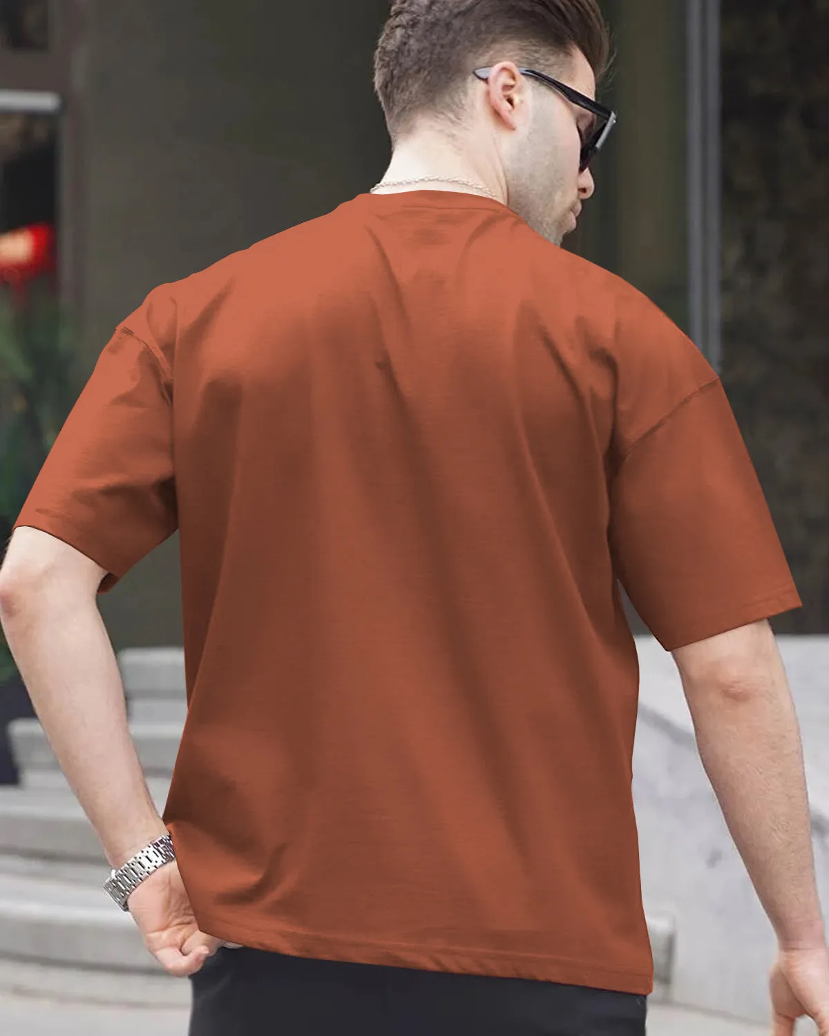 Men Brown Oversized T-shirt