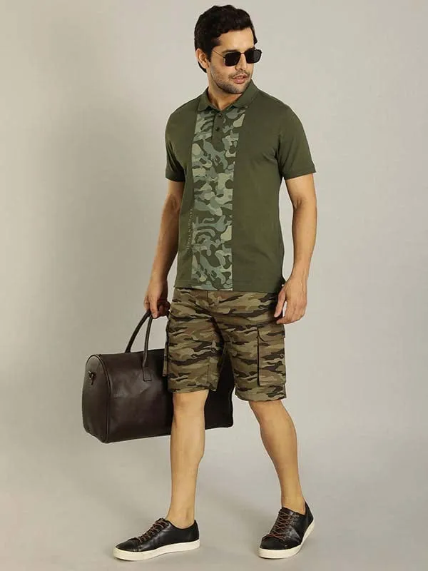 Men Camo Printed Cargo Shorts