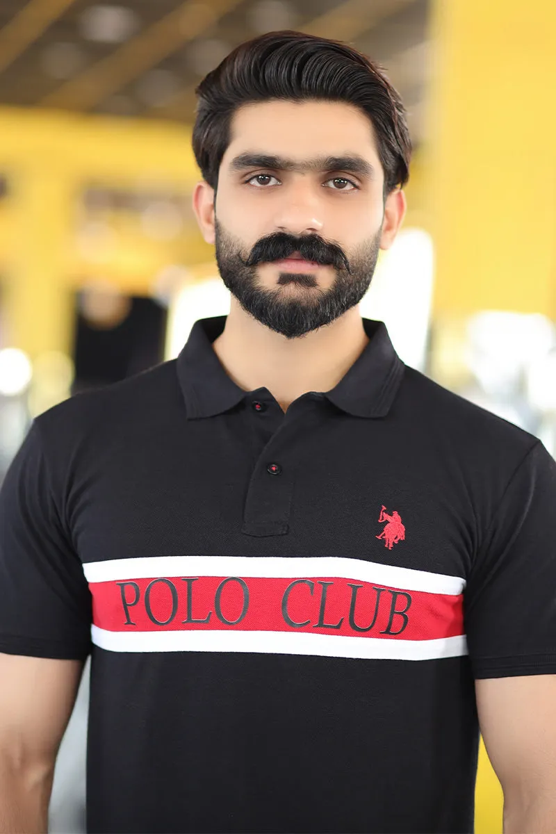 Men Collared Polo Shirt Black