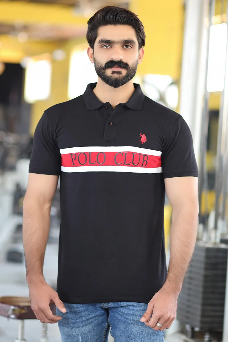 Men Collared Polo Shirt Black