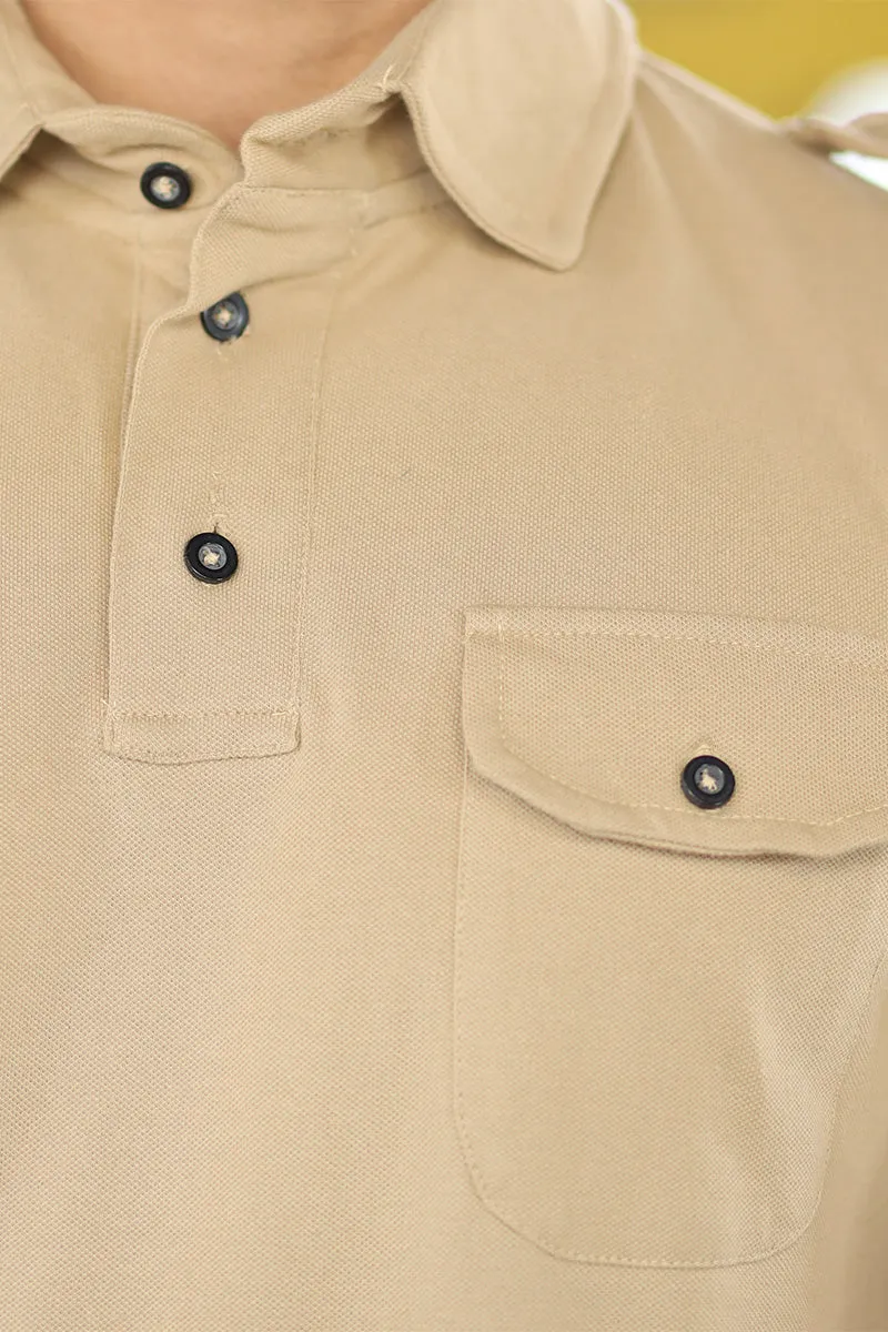 Men Collared Polo Shirt Skin