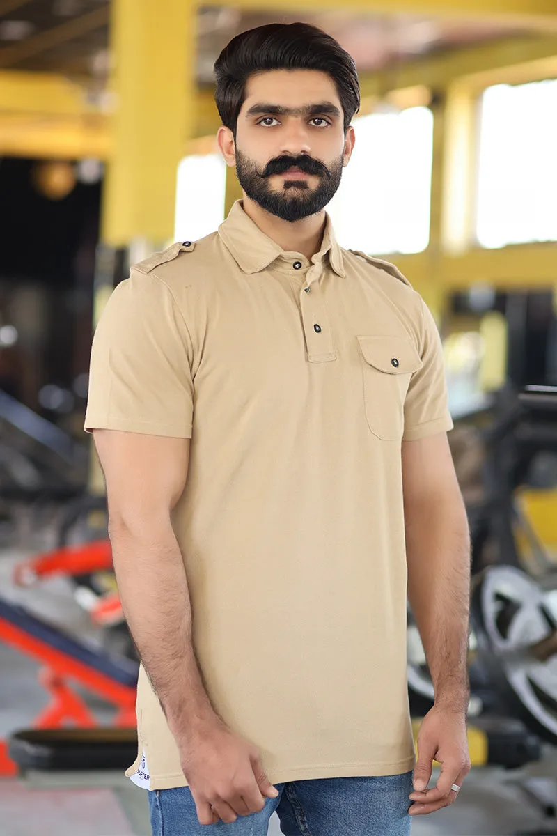 Men Collared Polo Shirt Skin