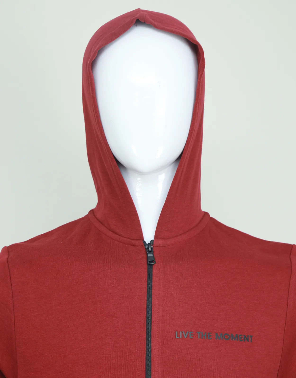 Men Fashion Maroon Zipper Hoodie