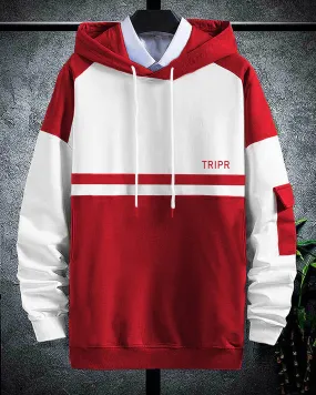 men hooded White-red Sweatshirt