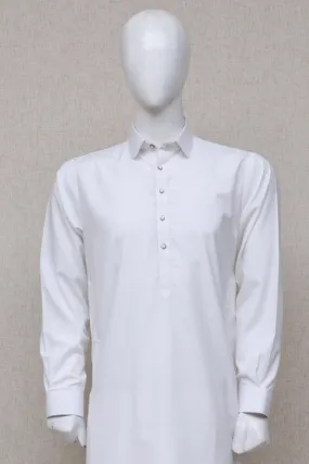 Men Plain Shalwar Kameez White