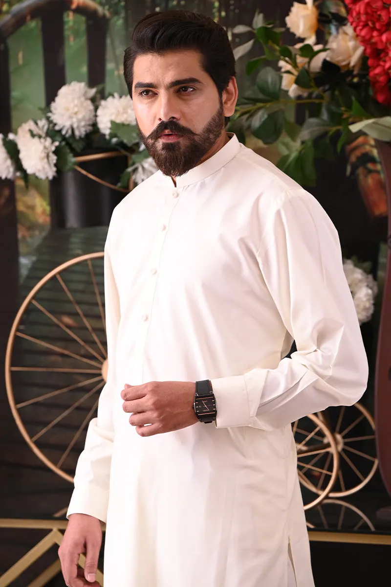 Men Premium Kameez Shalwar Cream