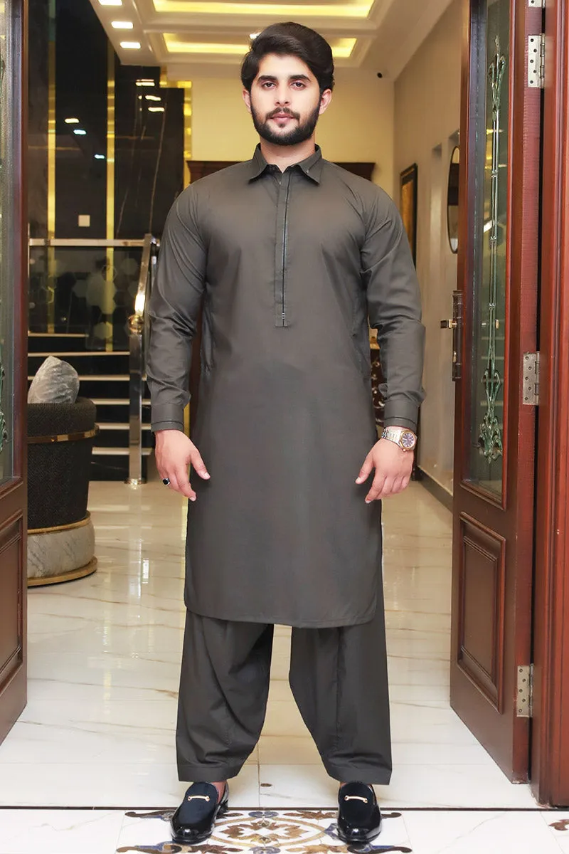 Men Premium Kameez Shalwar Olive