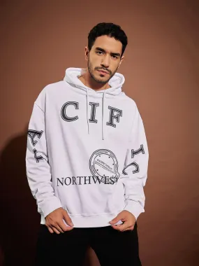 Men White PACIFIC Oversized Hoodie