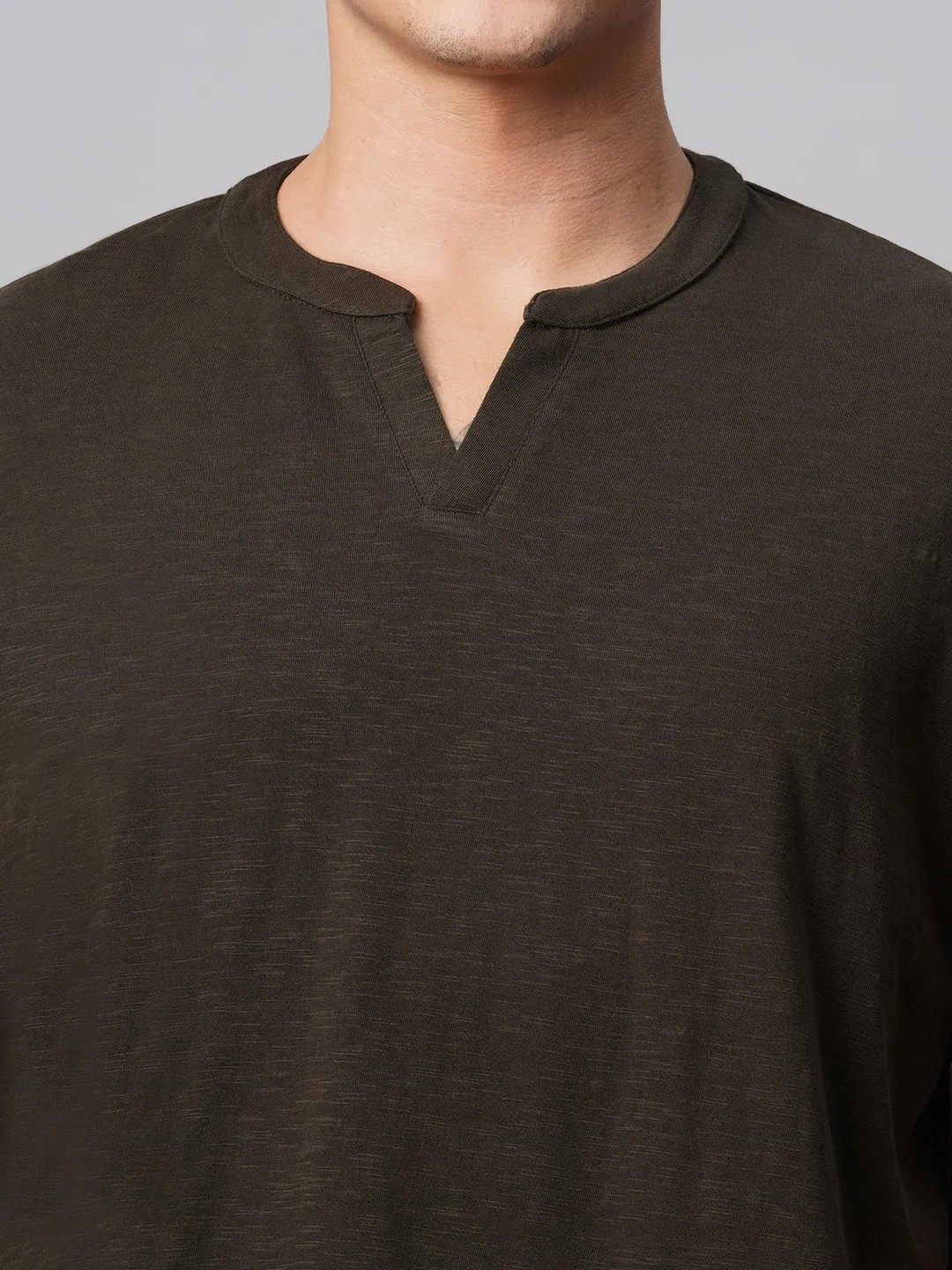 Men's Cotton Brown Regular Fit Tshirt