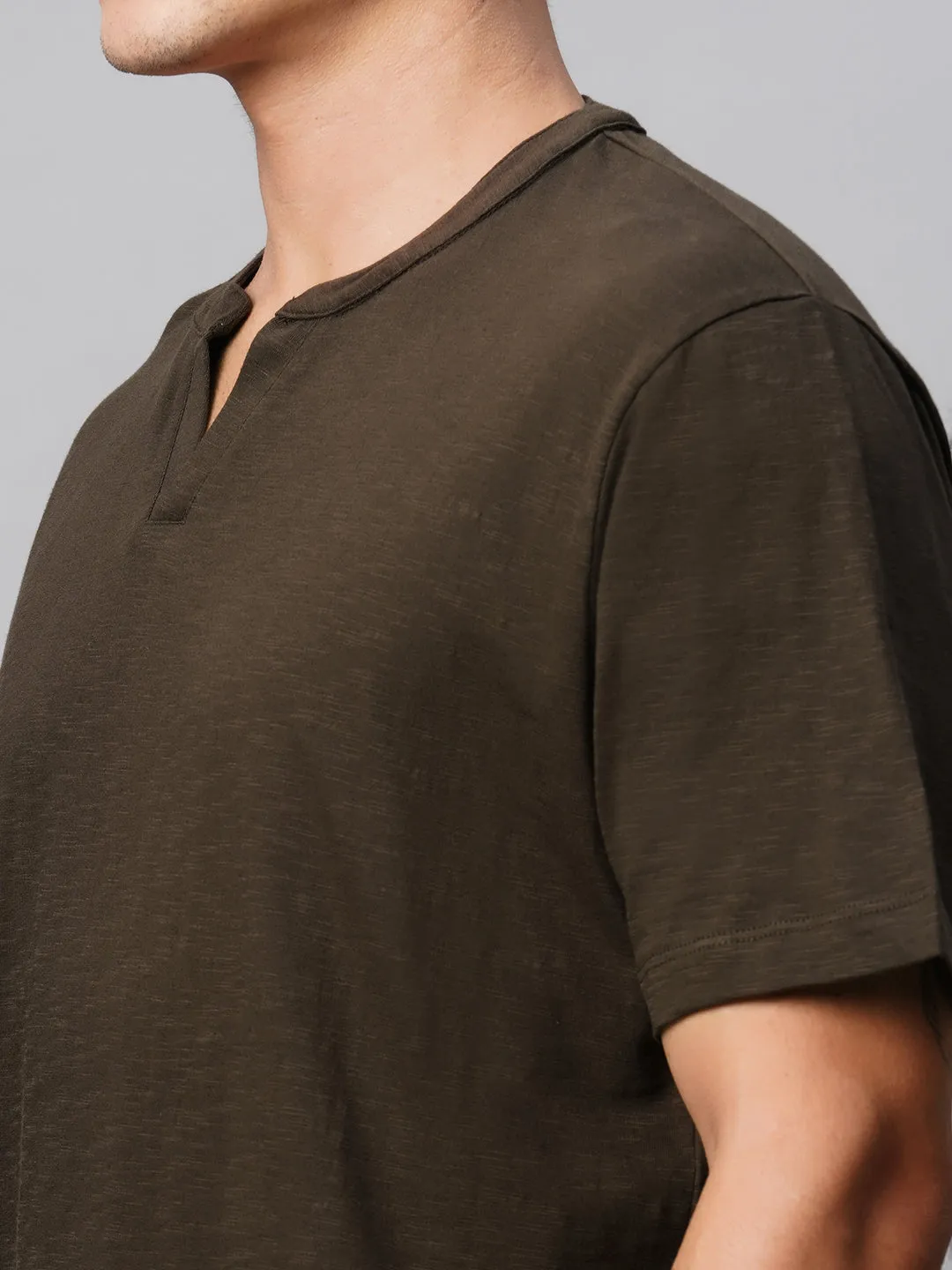 Men's Cotton Brown Regular Fit Tshirt