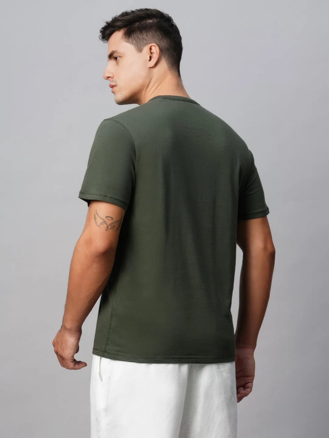 Men's Cotton Green Regular Fit Tshirt