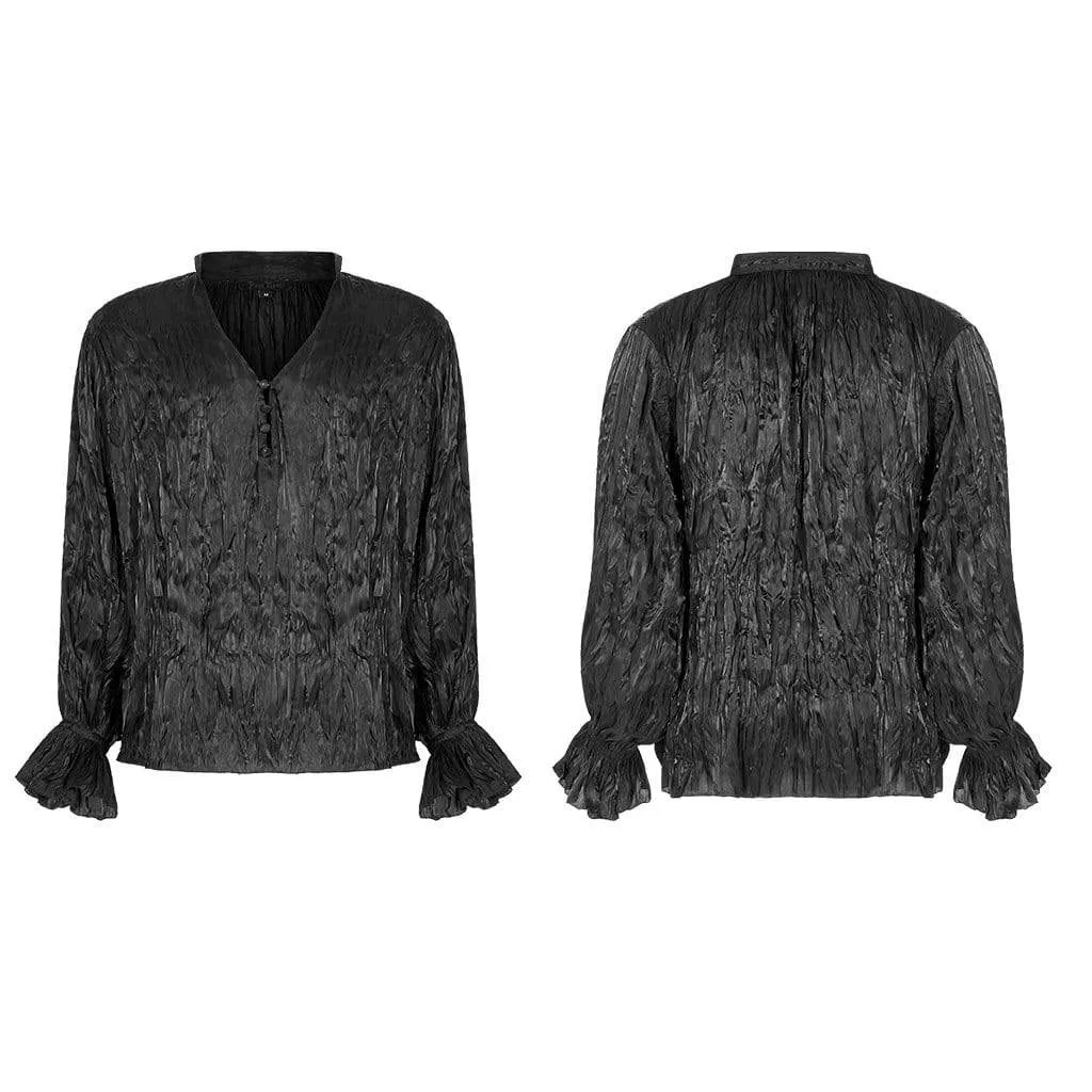 Men's Gothic Long Sleeved Feather Drape Shirts