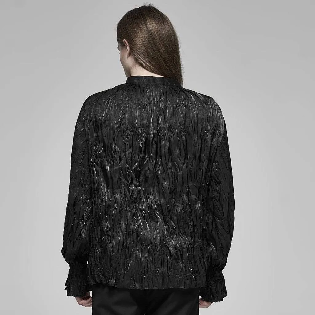 Men's Gothic Long Sleeved Feather Drape Shirts