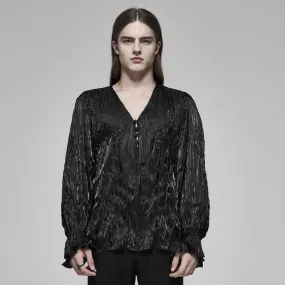 Men's Gothic Long Sleeved Feather Drape Shirts