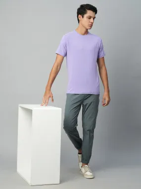 Men's Lavender Cotton Bamboo Elastane Regular Fit Tshirt