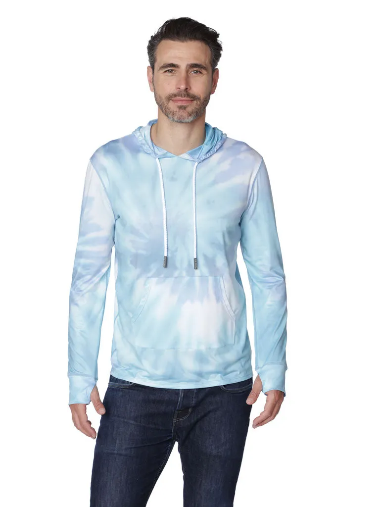 Men's Long Sleeve Hoodie printed in tie-dye