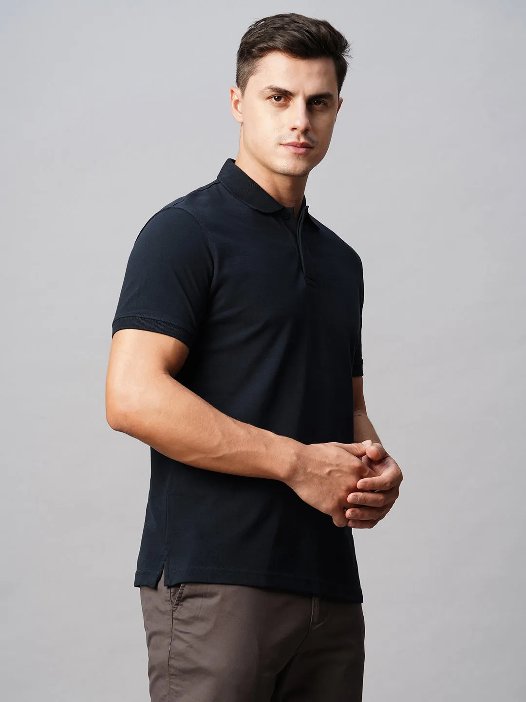 Men's Navy Polo 100% Cotton Regular Fit