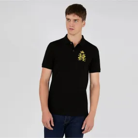 Mens Premium Quality Black Slim Fit Signature Pique Polo Shirt (CR-11250)