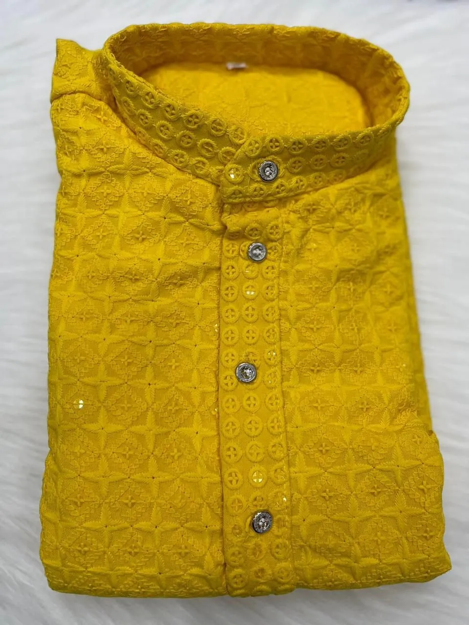 Men's Traditional Lucknowi Kurta Pajama Set