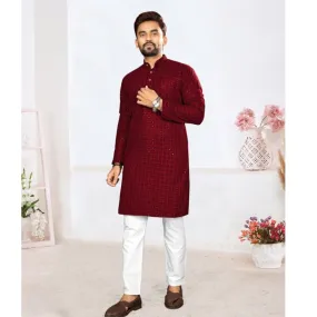 Men's Traditional Lucknowi Kurta Pajama Set