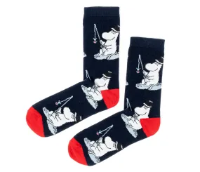 Moominpappa Fishing Men Socks - Navy