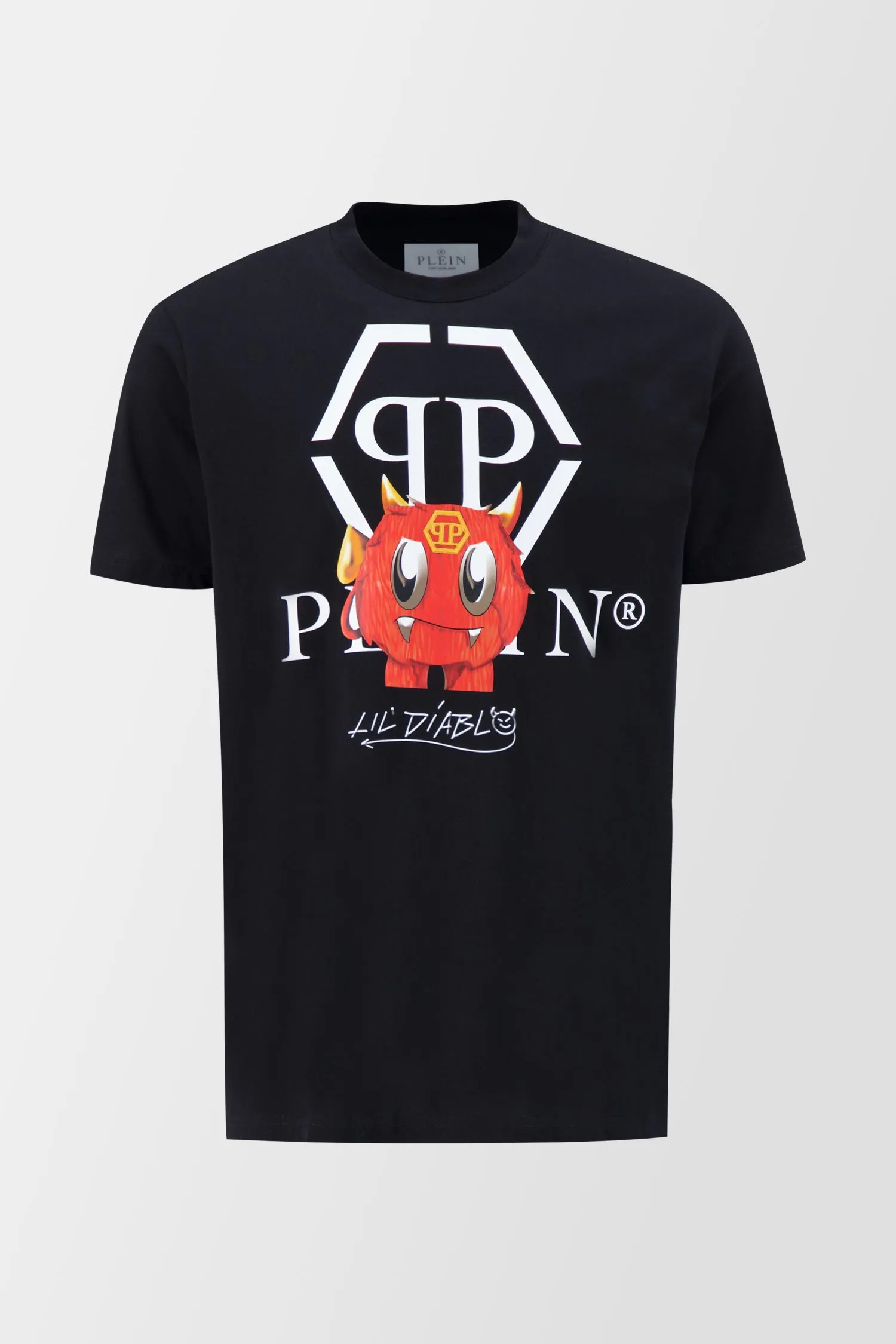 Philipp Plein Black Round Neck SS Monster T-Shirt