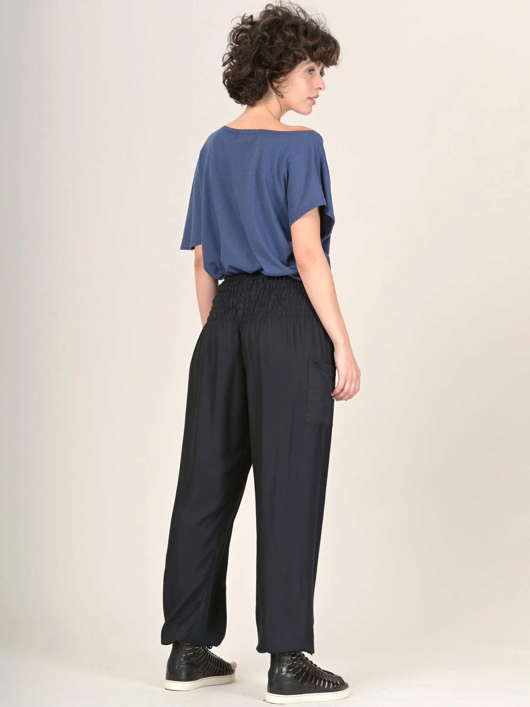 Plain Colour Harem Pants - High Crotch