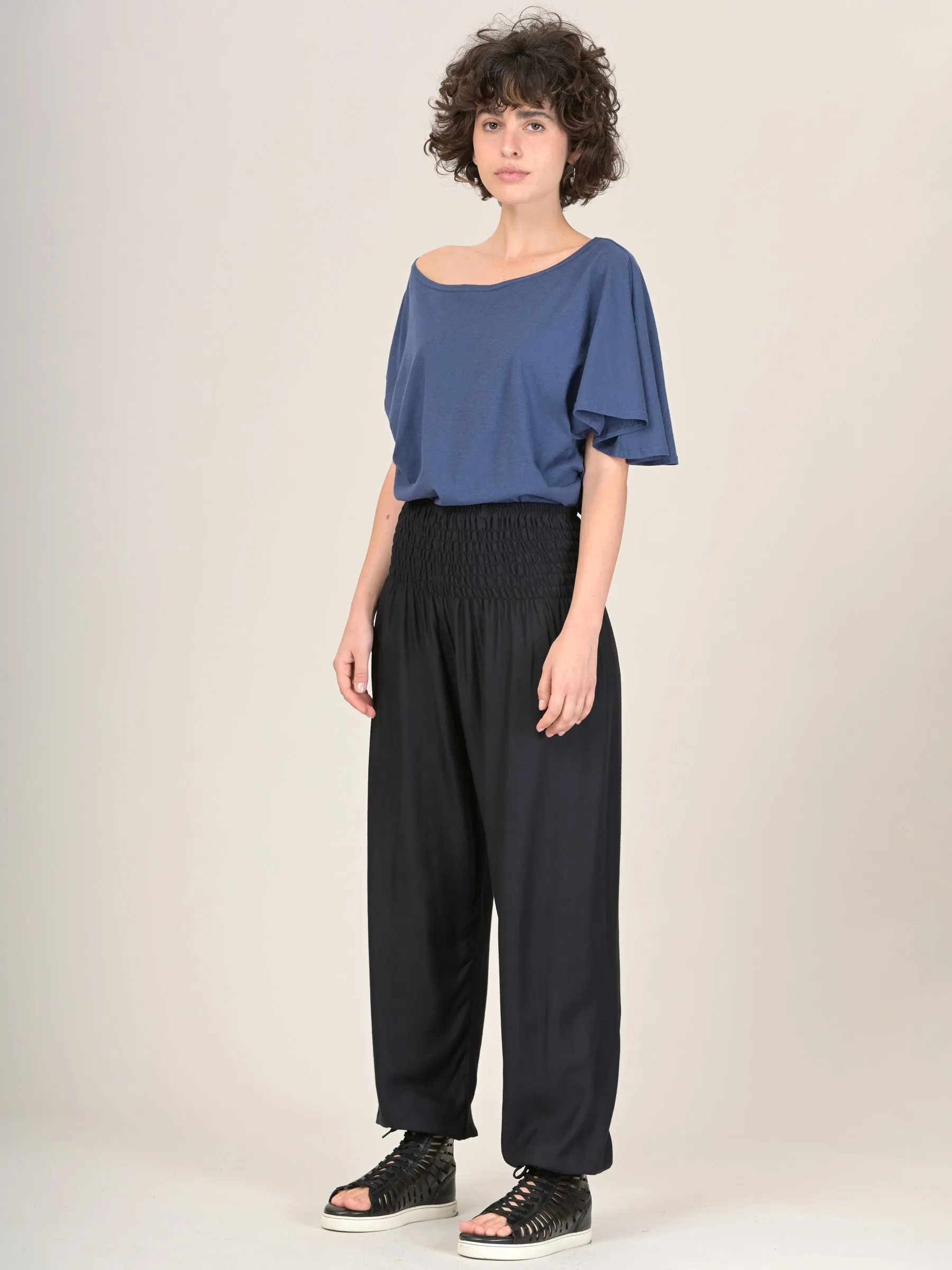 Plain Colour Harem Pants - High Crotch